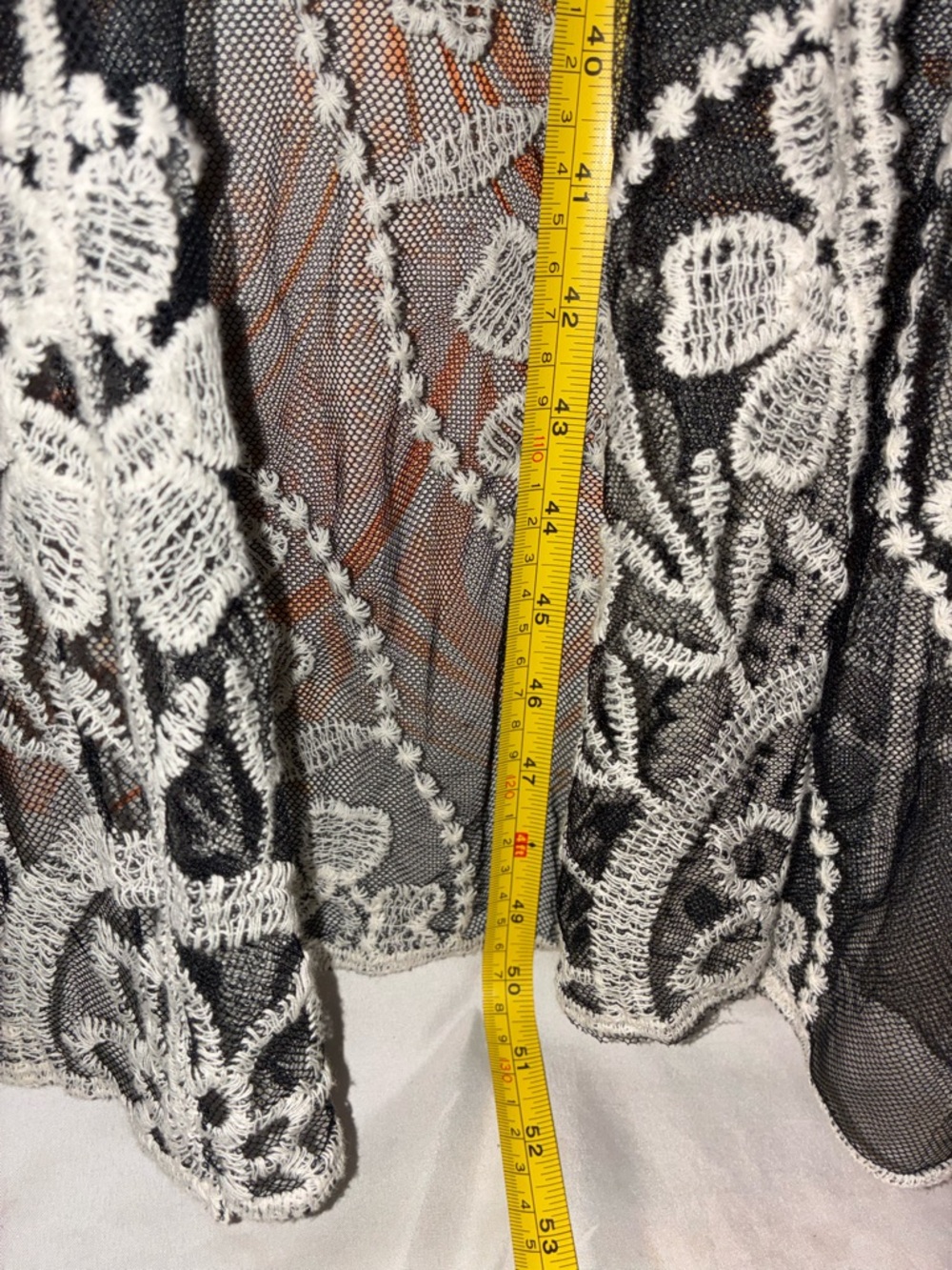 Rachel Zoe Black Elegant Dress w/ Sheer Lace Overlay w/ White Floral Accents - Picture 10 of 11